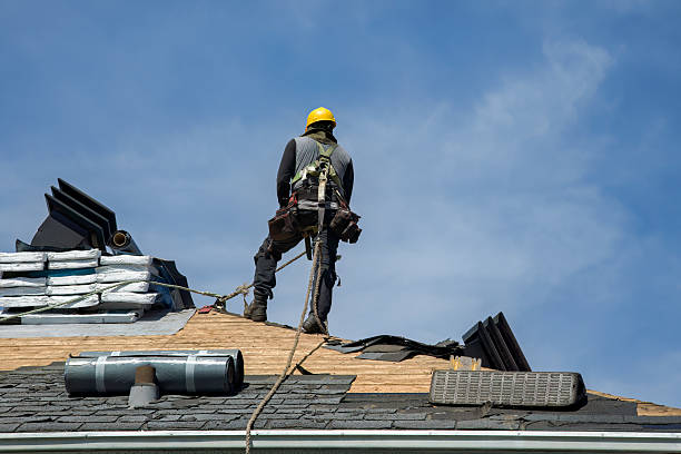 Professional Gutter Installation technician working in Arlington, IN